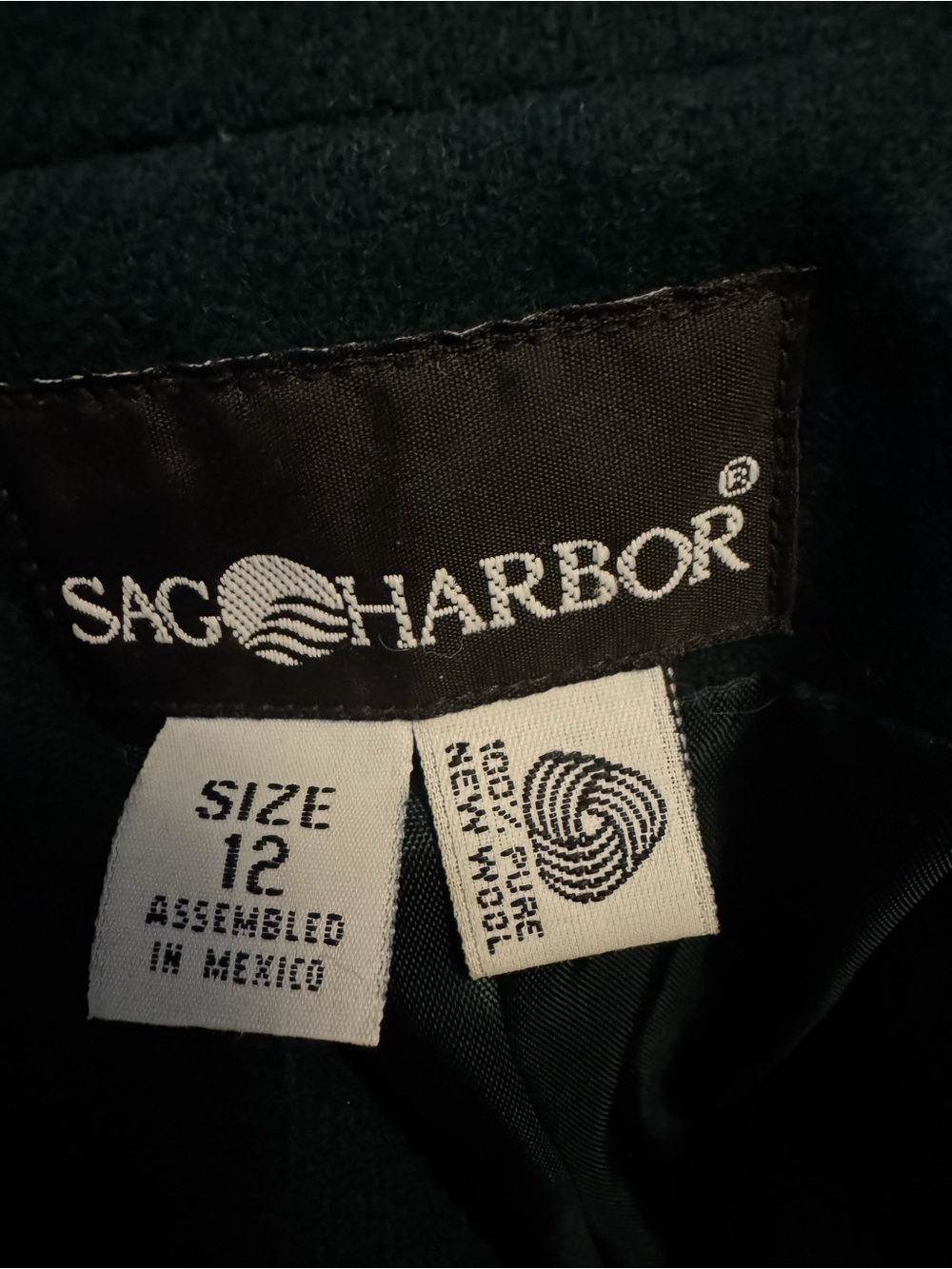Sag Harbor 100% Pure Wool Dark Green Blazer - Picture 6 of 6
